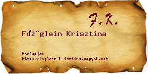 Föglein Krisztina névjegykártya